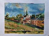 Cesta do kopce, podle P Cezanna, akryl na plátně 45_40,akvarel zaskleno.jpg